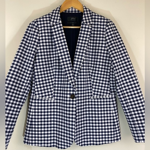 J.Crew Parke Blazer Gingham Bi-Stretch Cotton Blend Women’s Size 10 NWOT - Picture 4 of 11